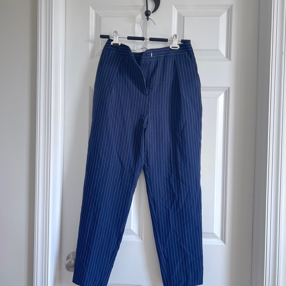 Topshop Navy ankle work pants